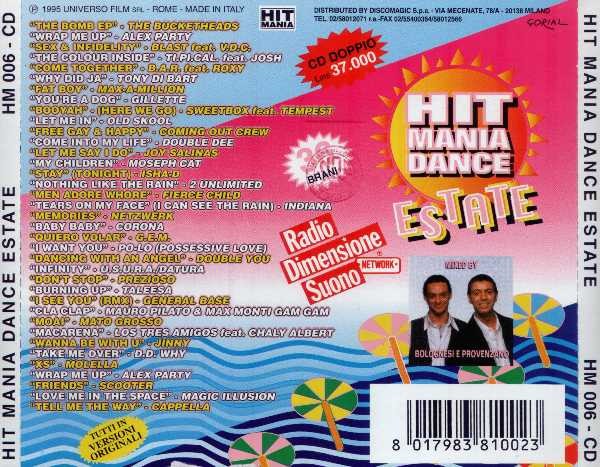 Back cover of Hit Mania Dance Estate
